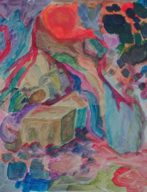 Schutzhütte, 2007, Acryl-Wachskarton, ca. 40x60.jpg